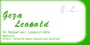 geza leopold business card
