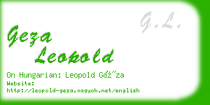 geza leopold business card